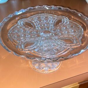 Clear Glass Pedestal Cake Stand